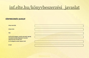 könyvbeszerzési javaslat