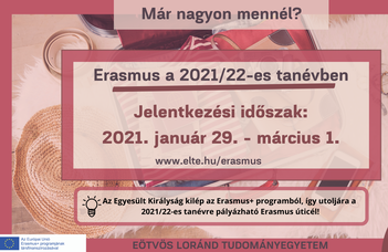 Erasmus pályázatok leadási határideje 2021. március 1.